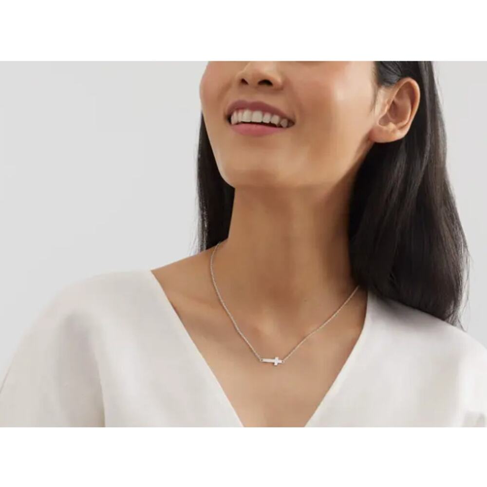 Silpada 'Simplex Cross' Horizontal Cross Necklace… - image 1
